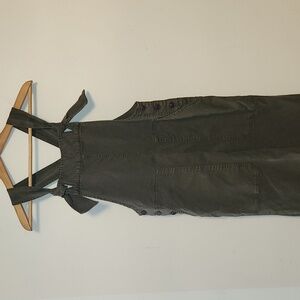 Alex Mill Army Green Stretch Cotton Cargo Utility Overalls S/M